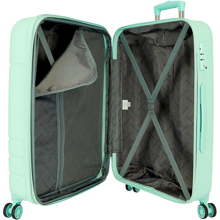 Набір валіз Movom Galaxy, блакитний, 55/68 см, ABS, з комбінаційним замком, 111 л, 6,56 кг, 4 колеса, для багажу, ручна, середній та великий, Azulon