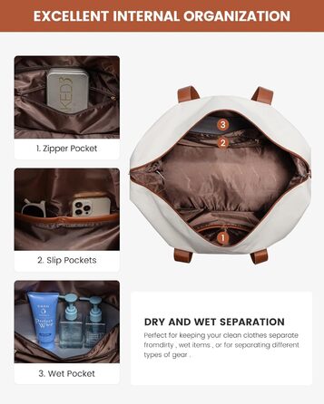 Сумка-валіза LOVEVOOK для жінок, спортивна сумка-мішок, дорожня сумка на вихідні, ручна поклажа для літака, сумка для пологового будинку, дорожня сумка для одягу з відділенням для взуття, бежево-коричнево-чорна, 50x38x25 см