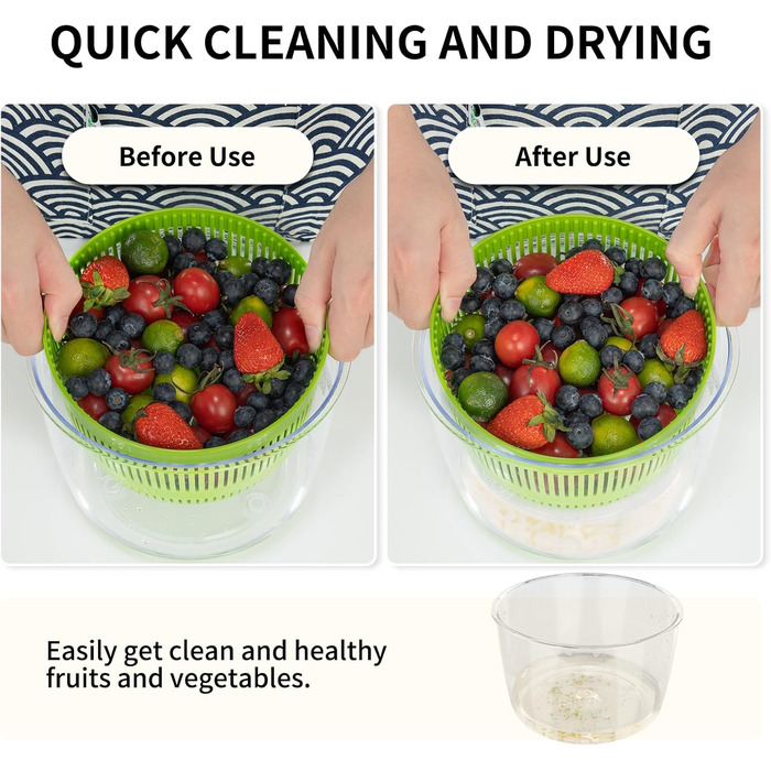 Салатниця-швидкоочисник з кришкою, 2.8L