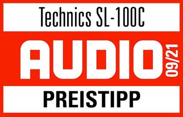 Програвач вінілових платівок Technics SL-100C з прямим приводом, картриджем AT-VM95C, автоліфтом, трьома швидкостями, пилозахистом і PHONO-кабелем, чорний