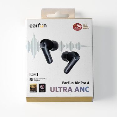 Навушники EarFun Air Pro 4, адаптивне шумозаглушення, aptX, Hi-Res, акумулятор 52 год, чорний