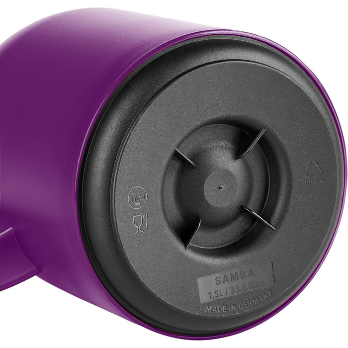 Термос Emsa Samba 1,5 л з Quick Press, 12 год гаряче, 24 год холодне, прозорий баклажанний