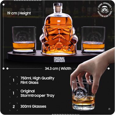 Набір для віскі Stormtrooper: декантир 750 мл та 2 келихи 300 мл, для віскі, бурбону, скотчу та джину, Thumbs Up!