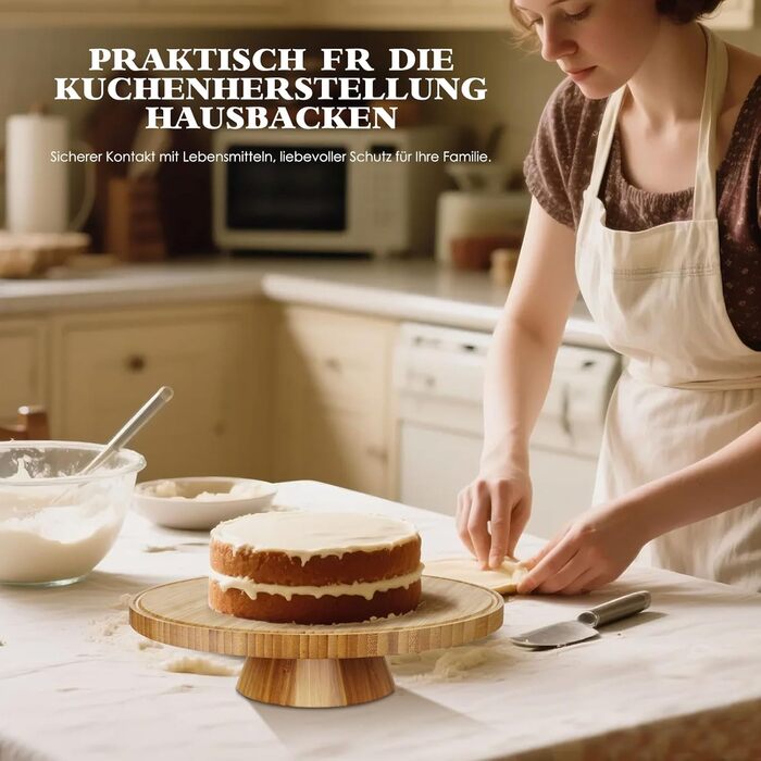 Підставка для тортів Eukue з кришкою, обертова, для декорування тортів (6-в-1, багатофункціональна)