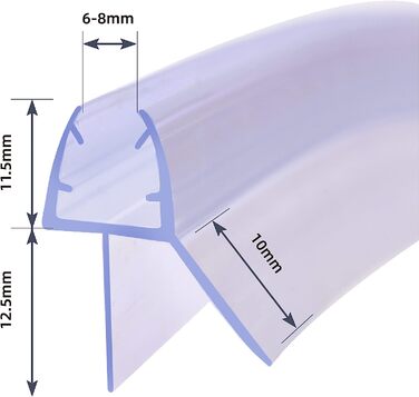Душова прокладка вигнута 2 шт. 70 см змінна прокладка для скла товщиною 4 мм 5 мм 6 мм кругла душова прокладка чверть кругла душова кабіна душова кабіна душова кабіна душова кабіна дверна прокладка водовідштовхувальний екран захист від бризок I9470 (60 см