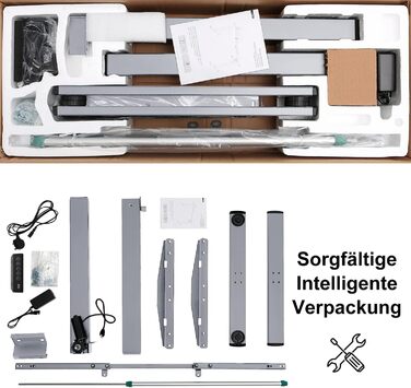 Електричний регульований стіл Flamaker: телескопічна стійка, пам'ять, сірий колір