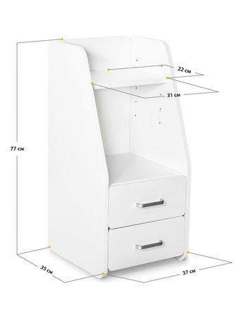 Тумбочка Mealux BD-C12 White з надбудовою (арт. BD-C12 W)