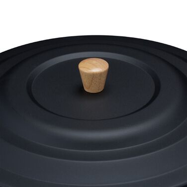 Відро для сміття Relaxdays чорного кольору з кришкою, 12 літрів