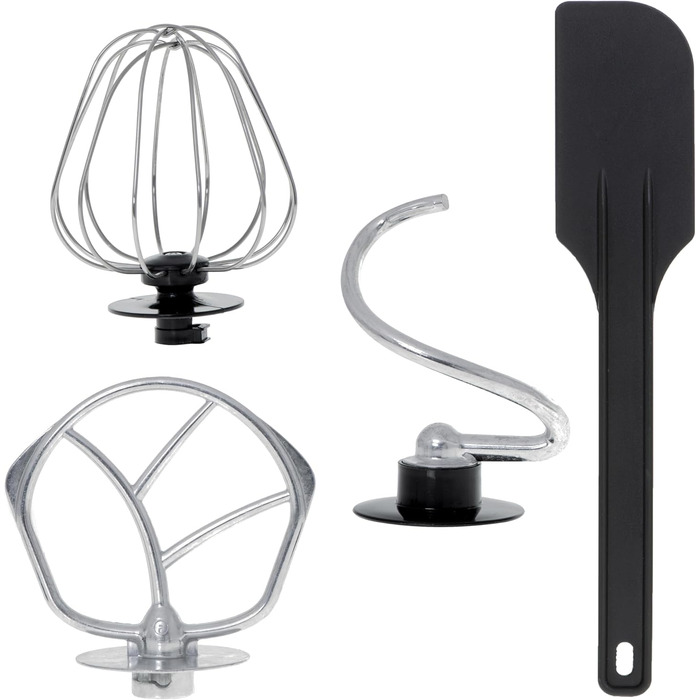 Професійна кухонна машина для замішування тіста Briebe KM1114, 1800W, 5л, 6 швидкостей, збірна чаша, міксер, гак для тіста, венчик