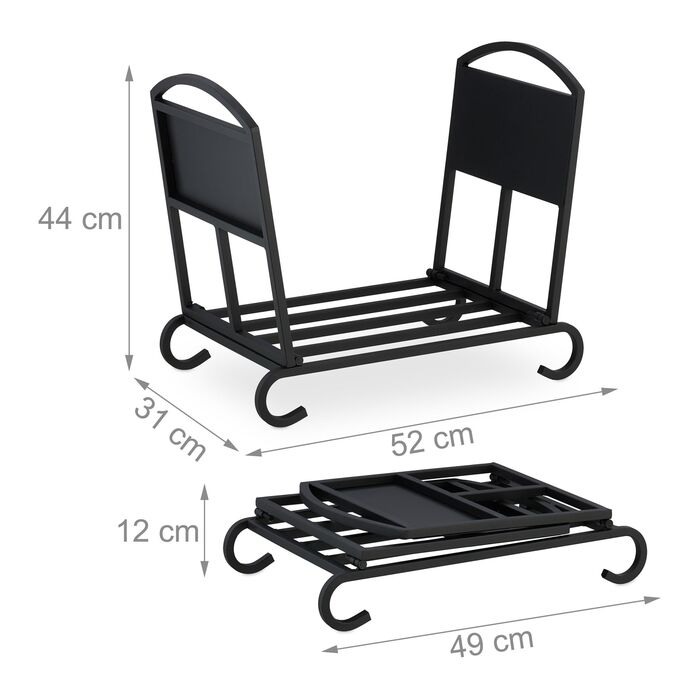 Відкидний металевий кошик для дров Relaxdays
