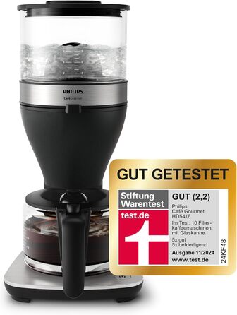 Кавоварка фільтраційна Philips, 1.25 л, до 15 чашок, Boil & Brew, чорна/срібляста (HD5416/60)