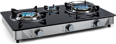 Газова плитка Klarstein Gaskocher 2-Flammiger, 7.7kW, з нержавіючої сталі, для кемпінгу та дому, 2 конфорки, портативна, з газовим шлангом та редуктором