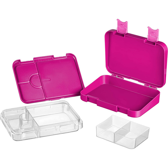 Коробка для Бенто для дітей-ланч-бокс з 4 2 відділеннями - надзвичайно міцний - коробка для сніданку - Хлібниця ідеально підходить для дитячого садка і школи. (фіолетово-Райдужний)