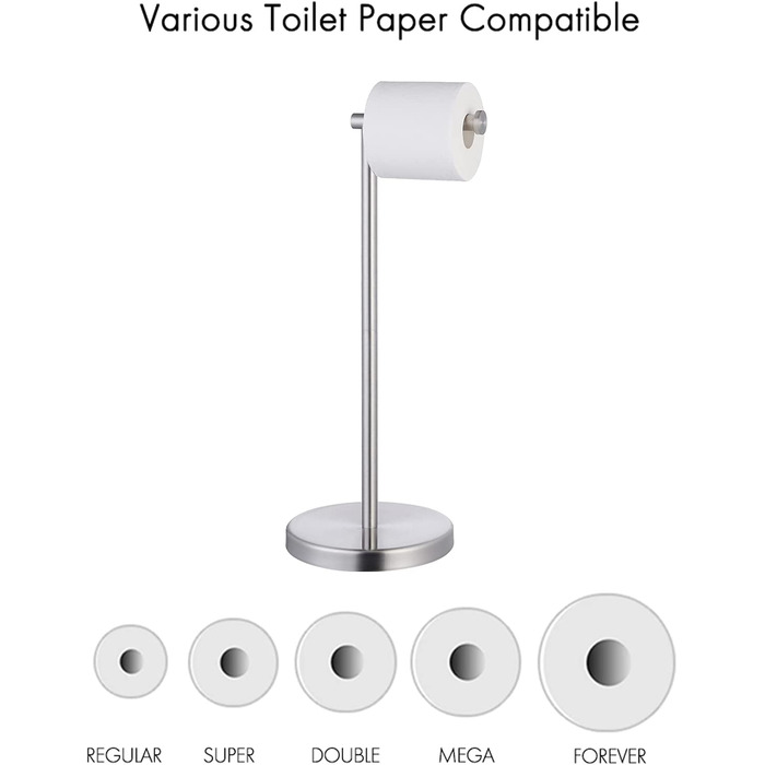 Тримач для туалетного паперу KES, тримач для туалетного паперу, окремий тримач для туалетного паперу, тримач для туалетного паперу з нержавіючої сталі SUS 304, тримач для рулону туалетного паперу, обробка для зберігання, BPH283S1-BZ (матова нержавіюча ста