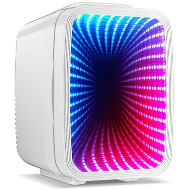 Міні-холодильник LIGIANT MF01C 4Л з 7 режимами підсвітки та функцією підігріву, безшумний, AC/DC, для авто, офісу та геймерської кімнати (білий)