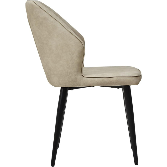 CLIPOP Стільці для їдальні Ретро Штучна шкіра М'який стілець для їдальні зі спинкою та міцними металевими ніжками, кухонні стільці, м'який стілець для дому/офісу (Бежевий, 4)