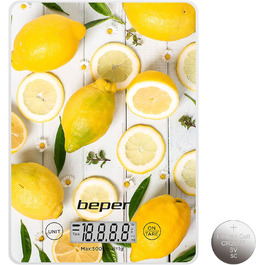 Лимонні цифрові кухонні ваги, загартоване скло, 800
