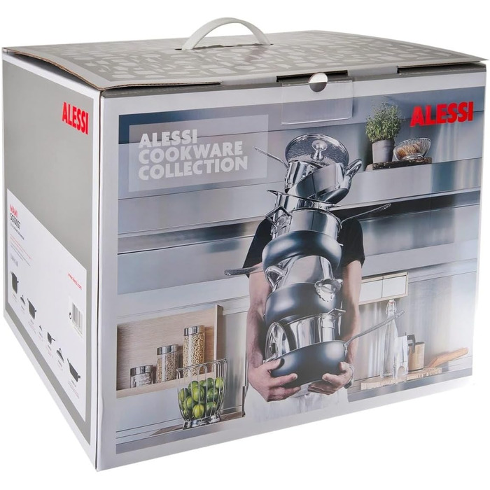 Каструля Alessi Mami SG100S7 з кришкою та двома ручками, 2.5л, нержавіюча сталь