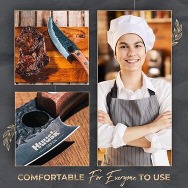 Японський ніж Huusk Kochmesser: професійний кухонний ніж для нарізки та подрібнення, оригінальна японська сталь, висока гострота