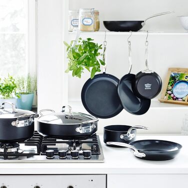 Сковорода GreenPan Barcelona з антипригарним покриттям Ceramic, 30 см, 4.8 л з кришкою, чорна