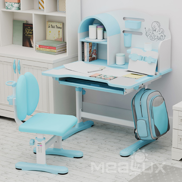 Комплект меблів (стіл + стільчик + полиця) Mealux Octo Blue (арт. BD-33 BL)