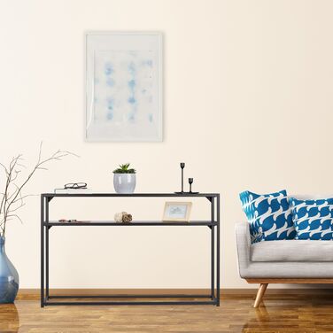 Чорний консольний столик Relaxdays з скляною стільницею