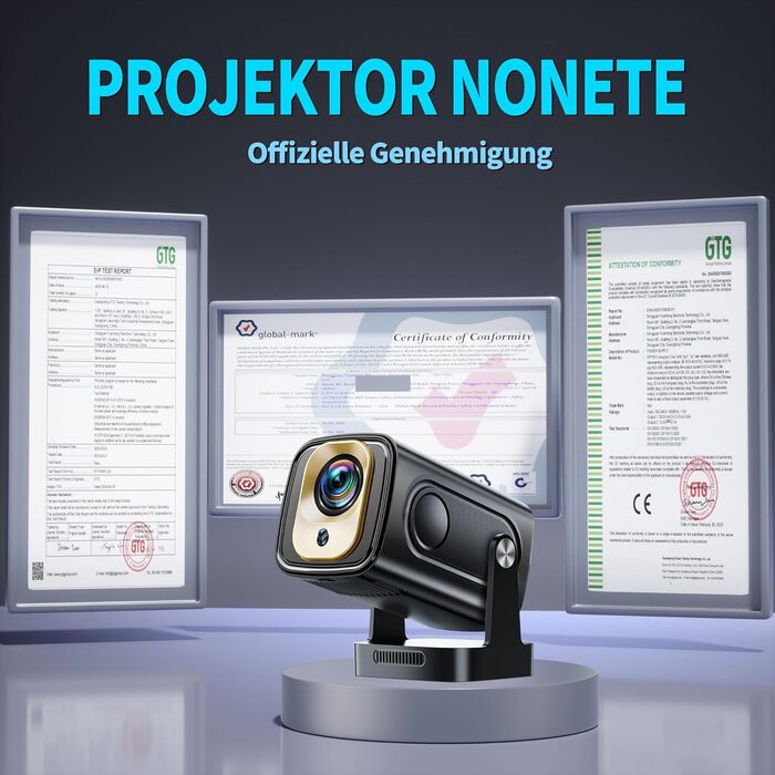 Портативний проєктор Mini Beamer 4K Full HD 1080P з WiFi 6, Bluetooth 5.2 та автоматичною корекцією трапецеїдальних спотворень. Підтримка HDMI, TV Stick, Memory Stick, Laptop. Білий (NT10-Black)