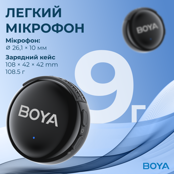 Бездротовий мікрофон BOYA LINK 3-01 Type-C/TRS/Lightning Black