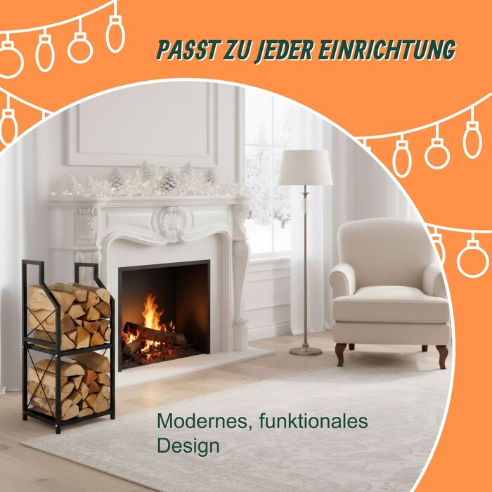 Стильна полиця для дров Relaxdays з 2 ярусами