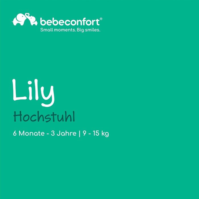 Дитячий стільчик Bebeconfort Lily, 6-36 місяців, до 15 кг, ультракомпактний, легкий (4 кг), легко миється, м'який, складаний однією рукою, колір Mineral Green