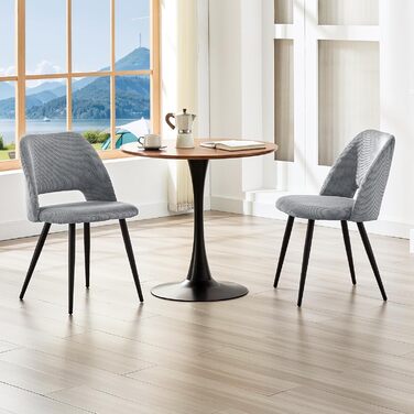 Набір з 4-х обідніх стільців з витонченою спинкою, сірого кольору, з м'яким сидінням, для кухні, вітальні, спальні. Набір з 4 шт.