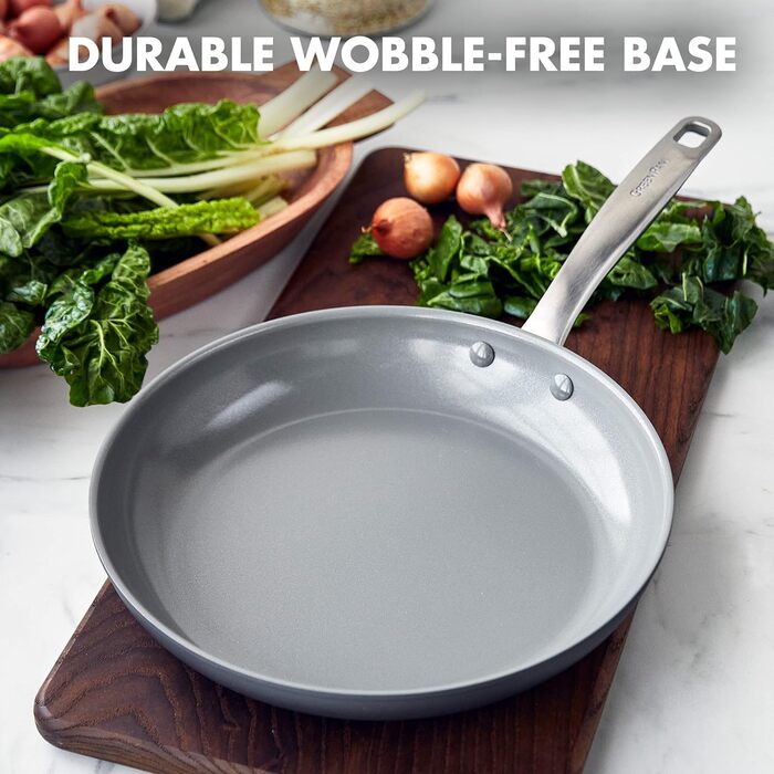 GreenPan сковорода Chatham з покриттям Hartelox, 20.3 см, керамічне антипригарне покриття, без PFAS, для посудомийної машини, термостійка, сіра, 20.3 см (11' сковорода)