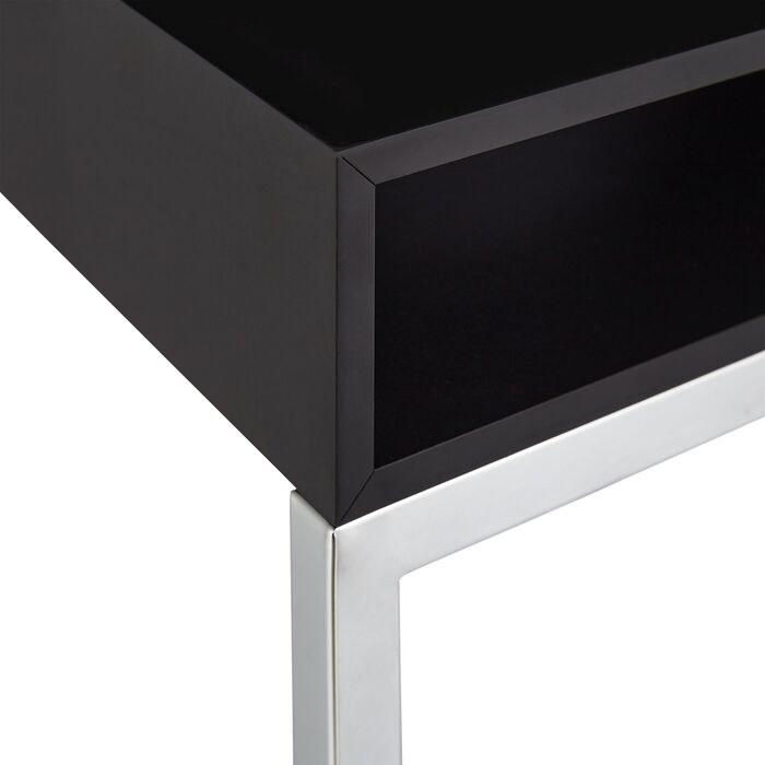 Зручний приставний столик Relaxdays у формі 'С' з полицею