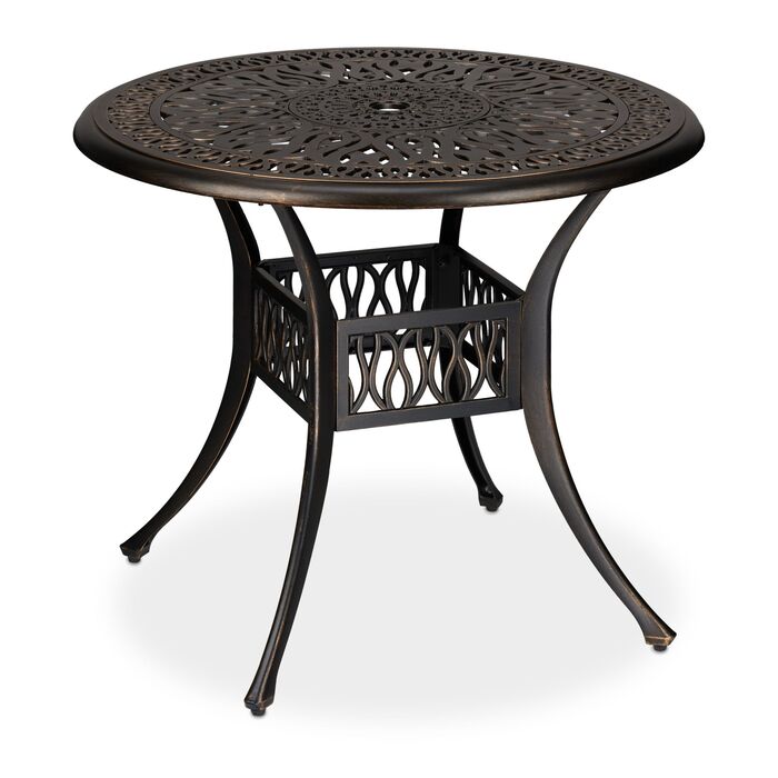 Столик для саду Relaxdays зі старовинним дизайном та отвором для парасольки