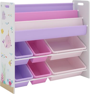 Дитяча полиця для іграшок en.casa Rødøy з 6 ящиками, 78 x 86 x 27 см, дизайн 