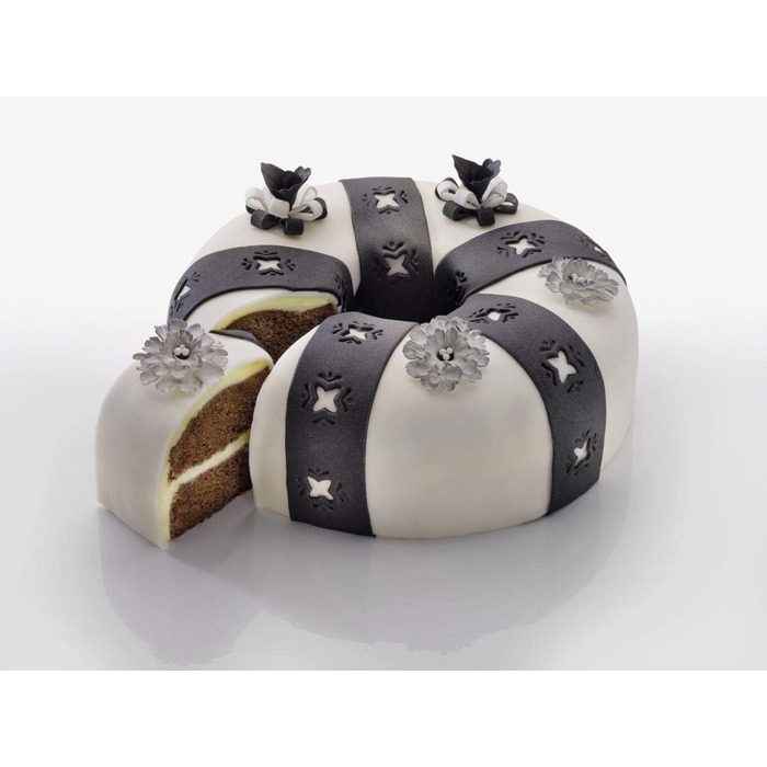 Форма для випічки Zenker 7813 Springform Crème Noir, діаметр 29 см, нержавіюча сталь, сірий/бежевий колір, з двома днами