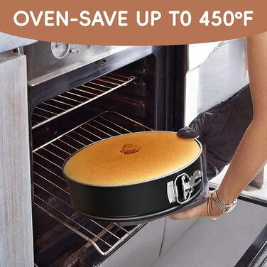 Форма для чізкейку 22.9 см з антипригарним покриттям, 9 дюймів, знімний дно, для випікання, чорна