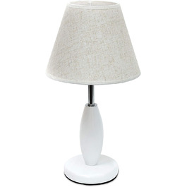 Настільна лампа Relaxdays з елегантним абажуром в лляному вигляді, білий 10018920