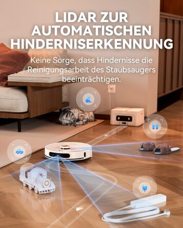Робот-пилосос Tesvor S8 Pro з функцією миття - 8000Pa, 3-в-1, LiDAR-навігація, 240 хв роботи, керування через додаток/Alexa, для шерсті тварин, килимів та твердих підлог