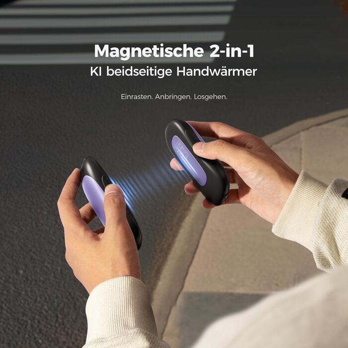 Електричні грілки для рук OCOOPA 2 шт. 10000mAh, Powerbank USB, багаторазові, 4 режими нагріву, до 58°C, подарунок для чоловіків, для гольфу, полювання та кемпінгу, UT3 PRO (Чорний_ фіолетовий)