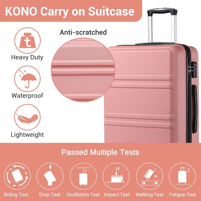 KONO Чемодан-Тролей Рожеве Золото (55 см)