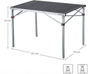 Стіл для кемпінгу KingCamp Кемпінговий стіл Розкладний стіл Садовий розкладний стіл Alu 107x70см