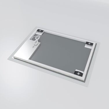 Дзеркало для ванної кімнати AQUABATOS 50x70 см LED з підсвічуванням, сенсорним вимикачем, регулюванням температури світла (6400K), IP44, CE, енергозберігаюче, серія Echos