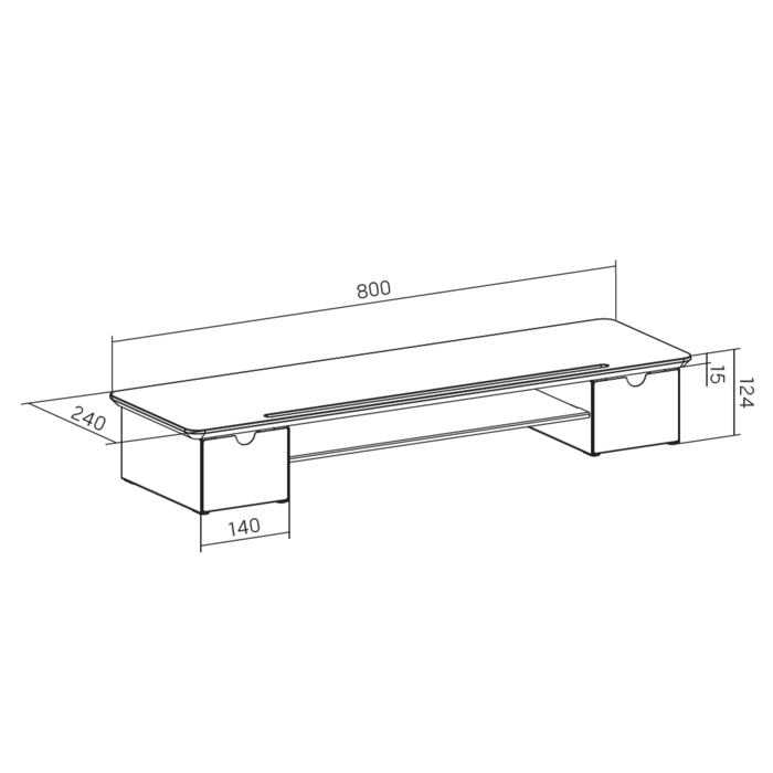 Настільна підставка для монітора OfficePro MR161DW Dark Wood/Black