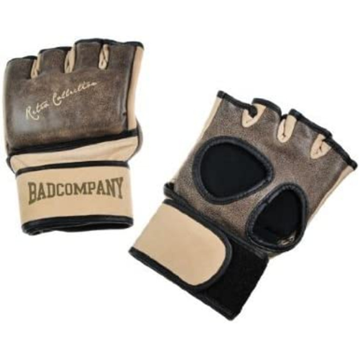 Погані фірмові Ретро рукавички з волової шкіри для ММА I шкіряні тренувальні рукавички без пальців I Gr. S-XL (a - S)