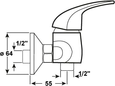 Змішувач для ванни Cornat Piccolo SA841 - латунний корпус, хром, 1/2