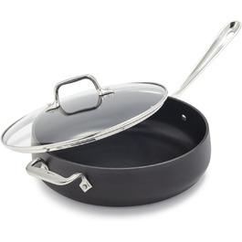 Пан з антипригарним покриттям All-Clad HA1 Harteloxierte, 4 літри, індукційна, для плити та духовки, чорна сковорода
