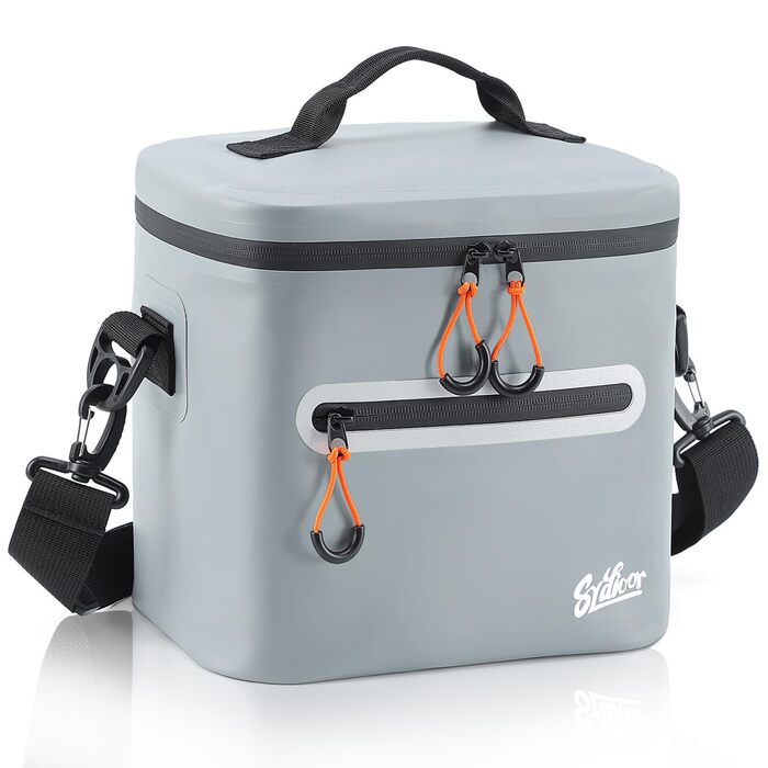 Термосумка-холодильник 7/14/24л ізольована водонепроникна для кемпінгу, пікніка, пляжу та грилю - міцна, сіра 7л
