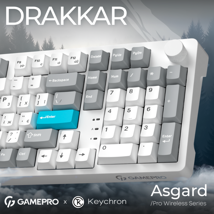 Бездротова механічна клавіатура GamePro Asgard Drakkar (MK305WH)