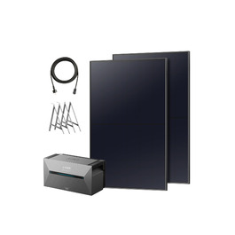 Anker SOLIX: Балконна електростанція з акумулятором (890W | 1600Wh), сонячна батарея 2 Plus 2 MPPT для до 2 сонячних панелей, 1600Wh акумулятор для балконної електростанції, 2x 445W сонячна панель Topcon, кріплення, 9,6kWh (E1600 Plus+910W+Halterung)